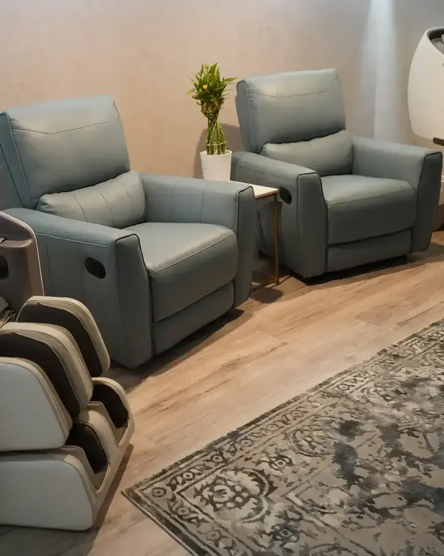IV lounge and wellness recliners at EVO Medical Spa